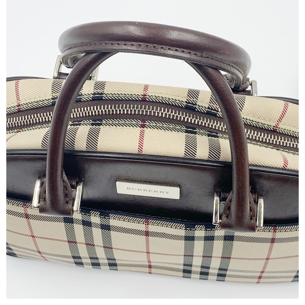 BURBERRY House Check Canvas Handbag Bag - Picture 6 of 10